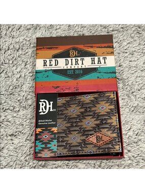 RDH Red Dirt Hat genuine leather BIFOLD WALLET men's new in box